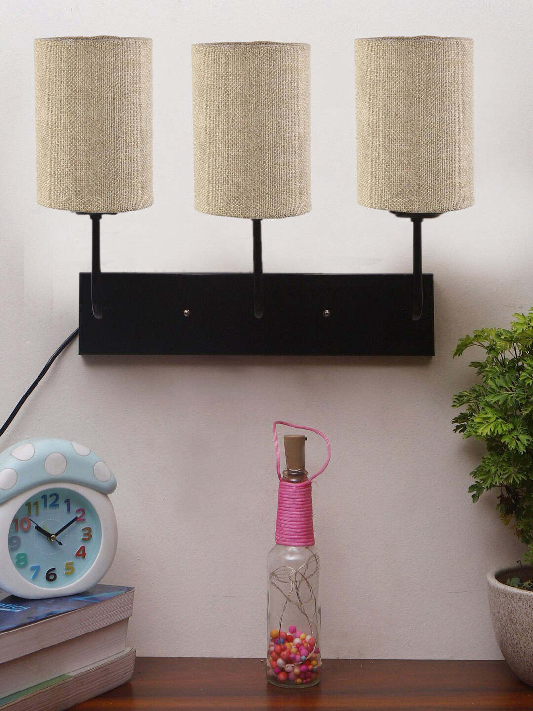 Devansh Beige Jute Cluster Wall Mounted Lamp