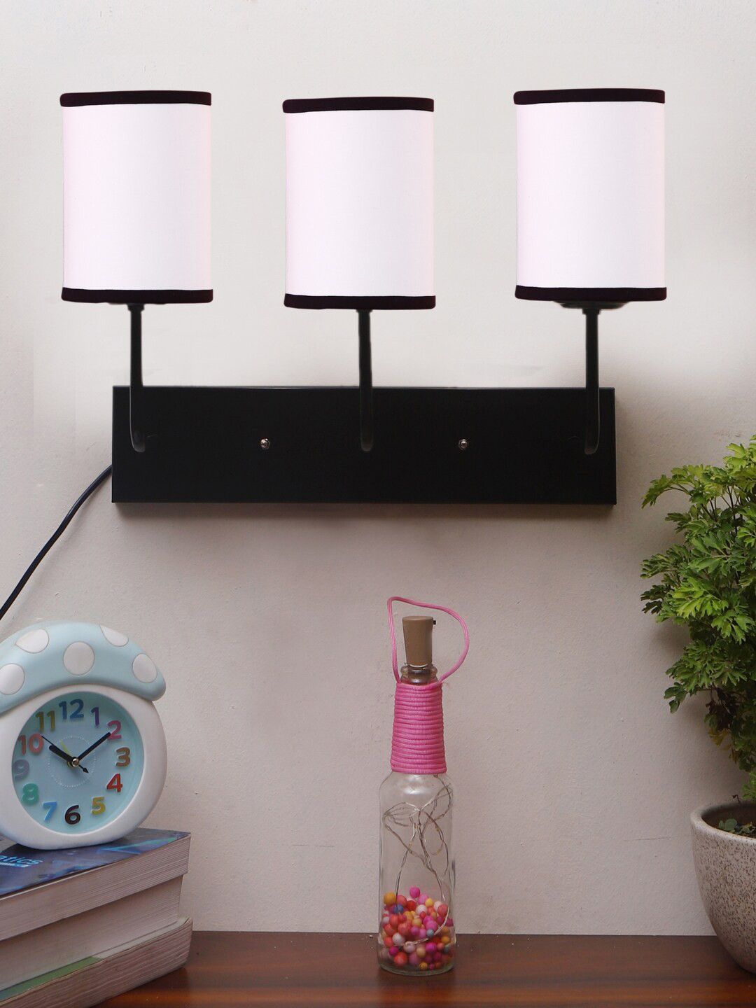 Devansh White Cylindrical Cotton Cluster Wall-Mounted Lamp