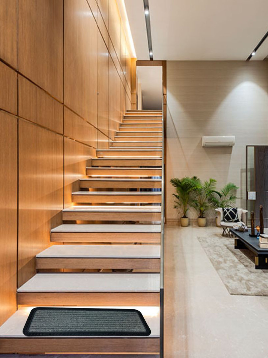 Black gold Brown 3-Pieces Polypropylene Rubber Back Anti Slip Mat