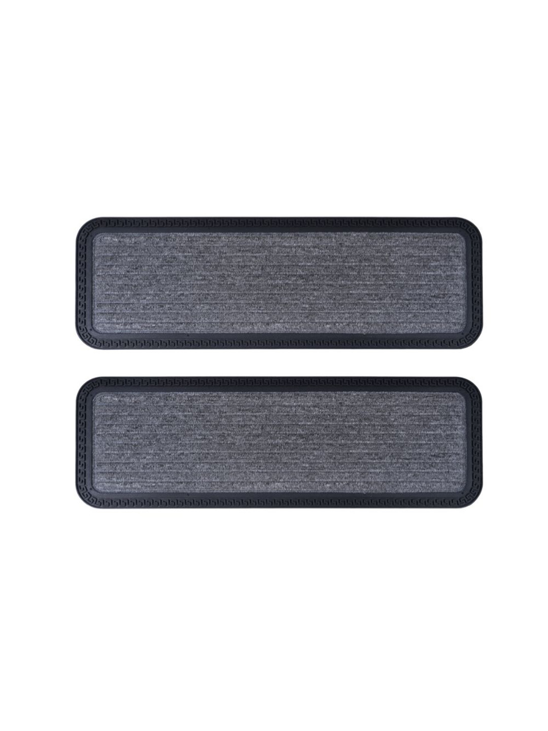 Black gold Grey & Black 2Pcs Striped Anti-Skid Doormats