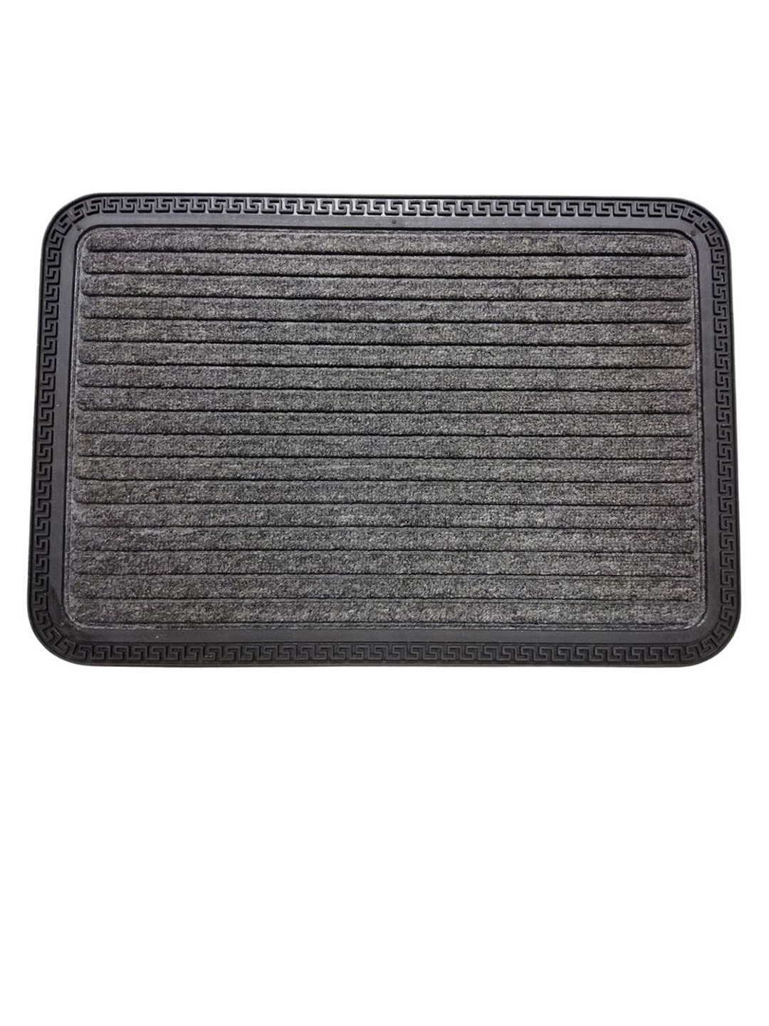 Black Gold Grey 2 Pieces Striped Polypropylene Rubber Back Anti Slip Indoor Outdoor Mat