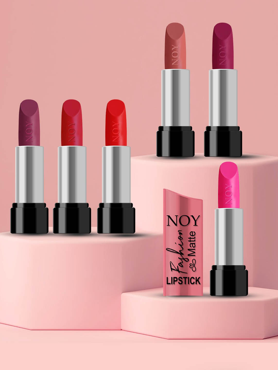 NOY 6Pcs Fashion Matte Ultra Soft Lipstick 3.5g Each - 901-24-244-254-900-BG901