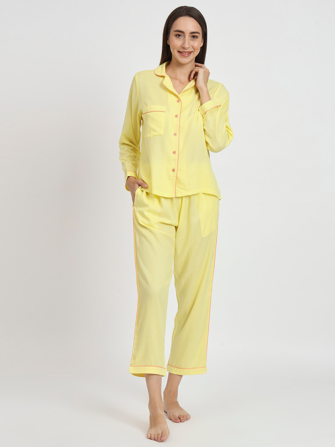 ANVI Be Yourself Lapel Collar Shirt & Pyjamas