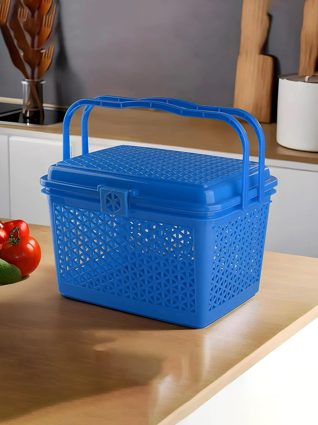Kuber Industries Blue Netted Storage Basket