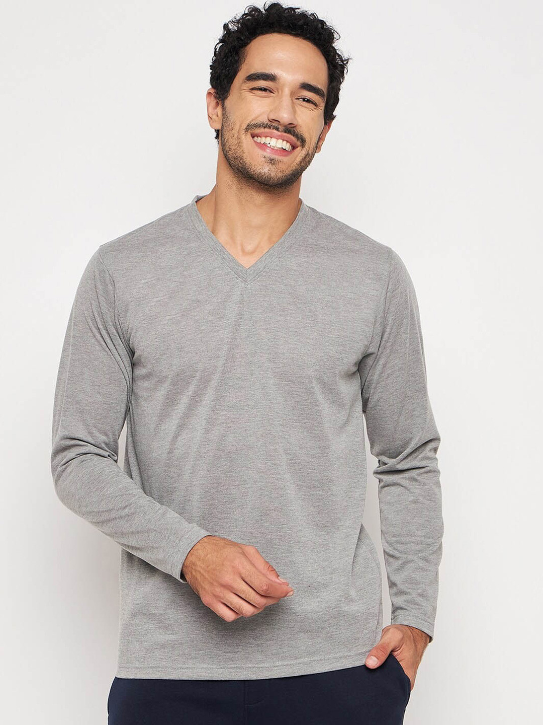 Club York V-Neck Long Sleeves Cotton T-shirt