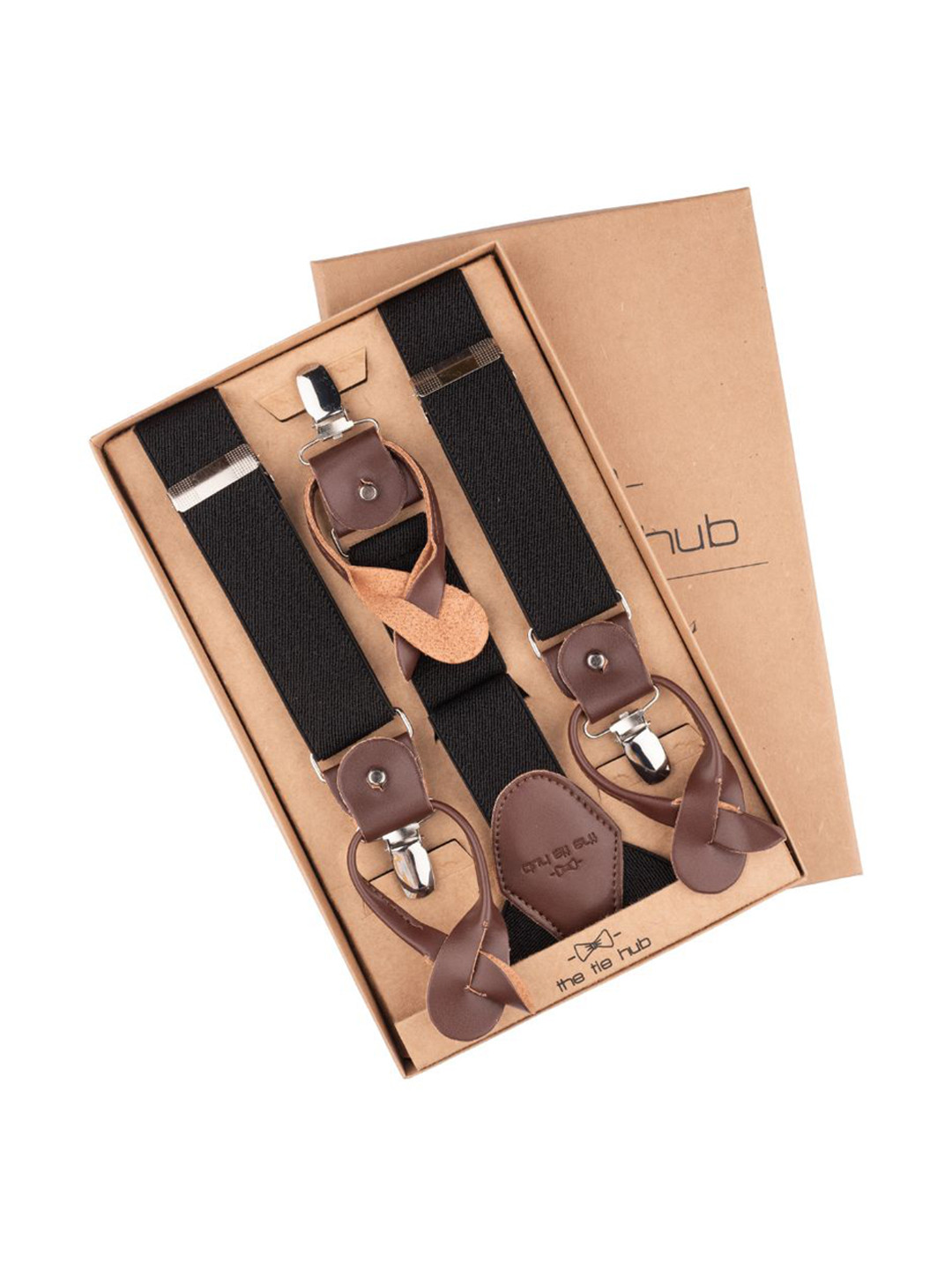 The Tie Hub Textured Y Back Suspenders