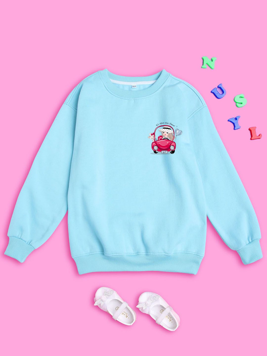 NUSYL Girls Oversized Fleece Pullover