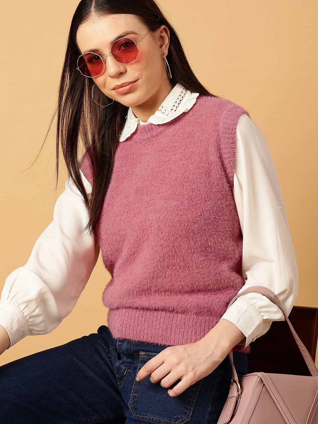 MINT STREET Boucle Acrylic Sweater Vest