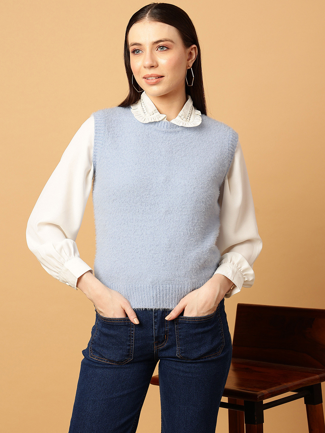 MINT STREET Boucle Acrylic Sweater Vest