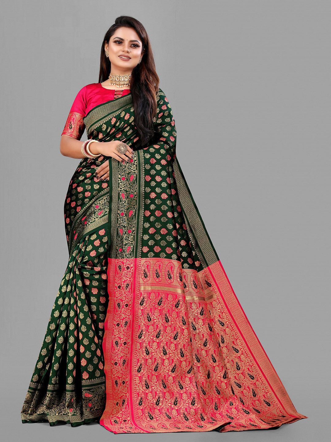 VEDANT VASTRAM Ethnic Motifs Woven Design Zari Banarasi Saree