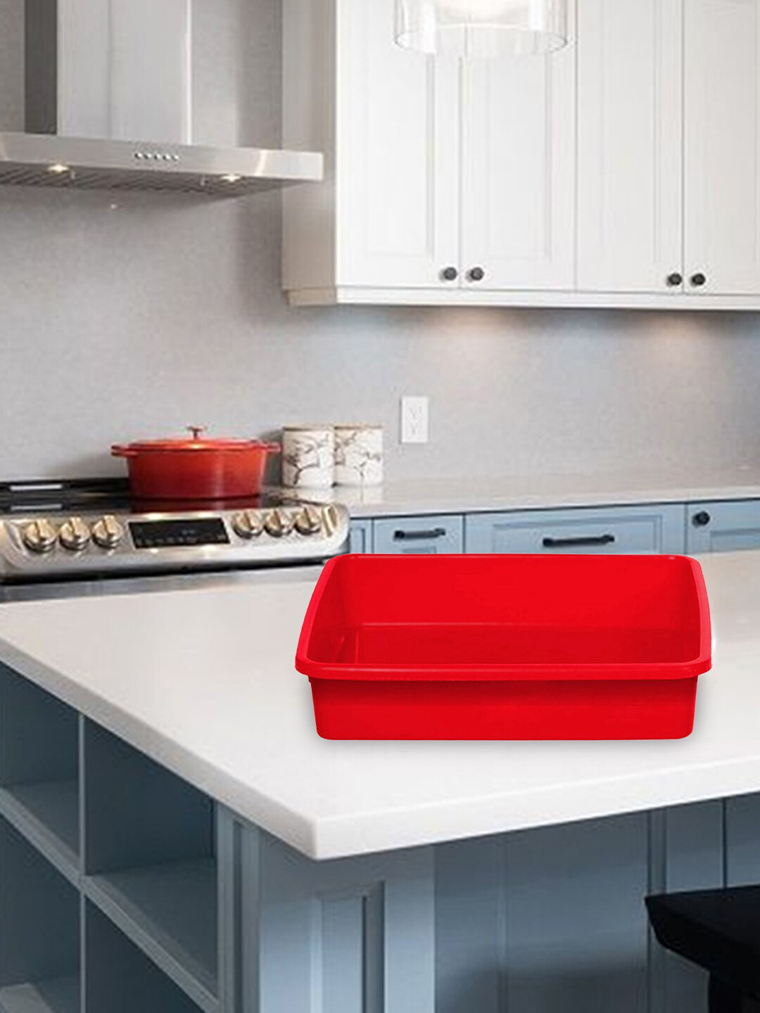 Kuber Industries Red 4 Pieces Storage Tray Organizer