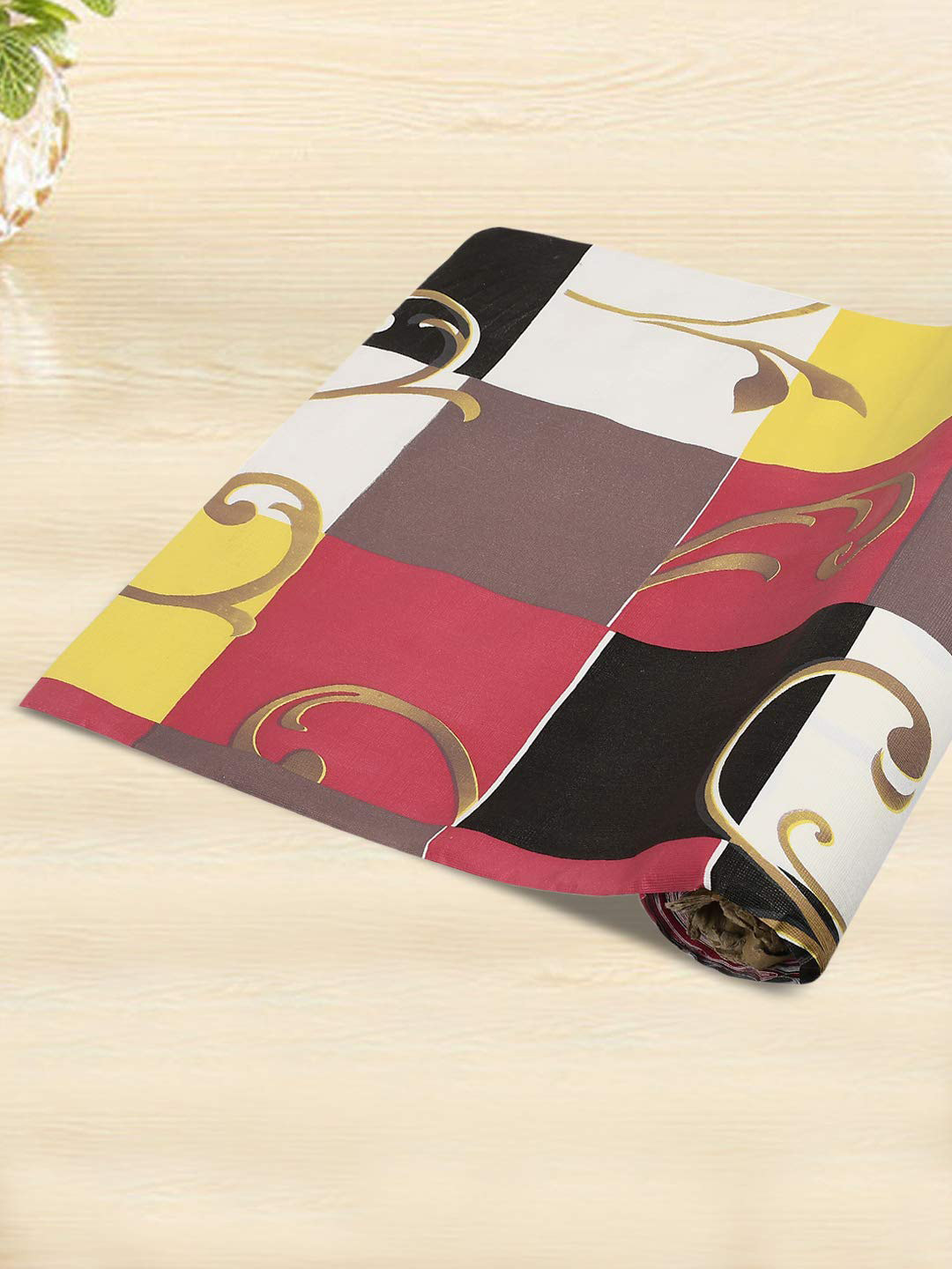 Kuber Industries Yellow & Pink Printed Shelf Liner