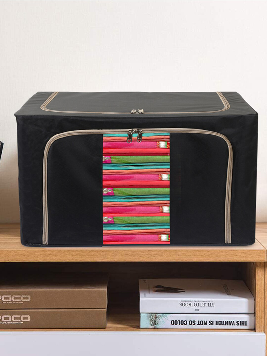 Kuber Industries Black Steel Frame Multi-Utility Organisers