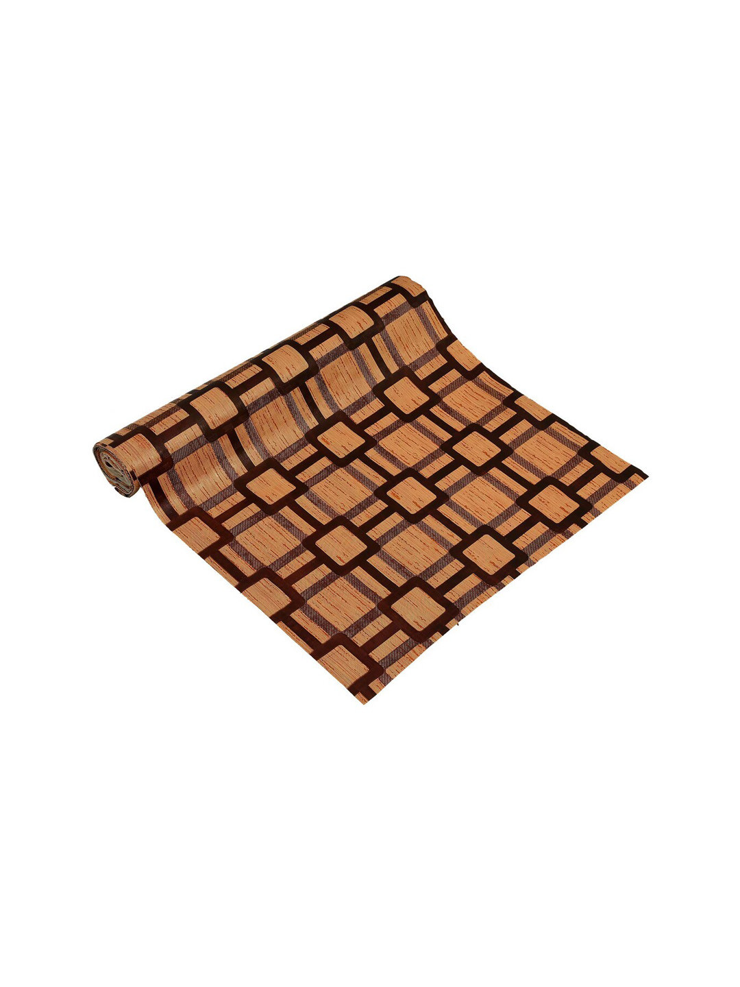 Kuber Industries Brown Checkered Shelf Liner Roll-10 M
