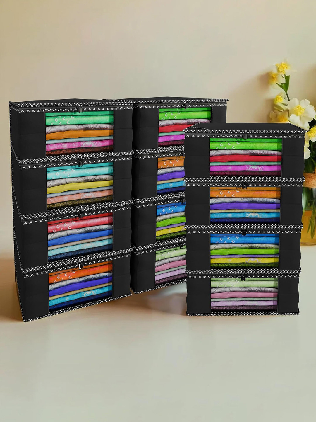 Kuber Industries Black 12 Pieces Multi-Utility Organizer