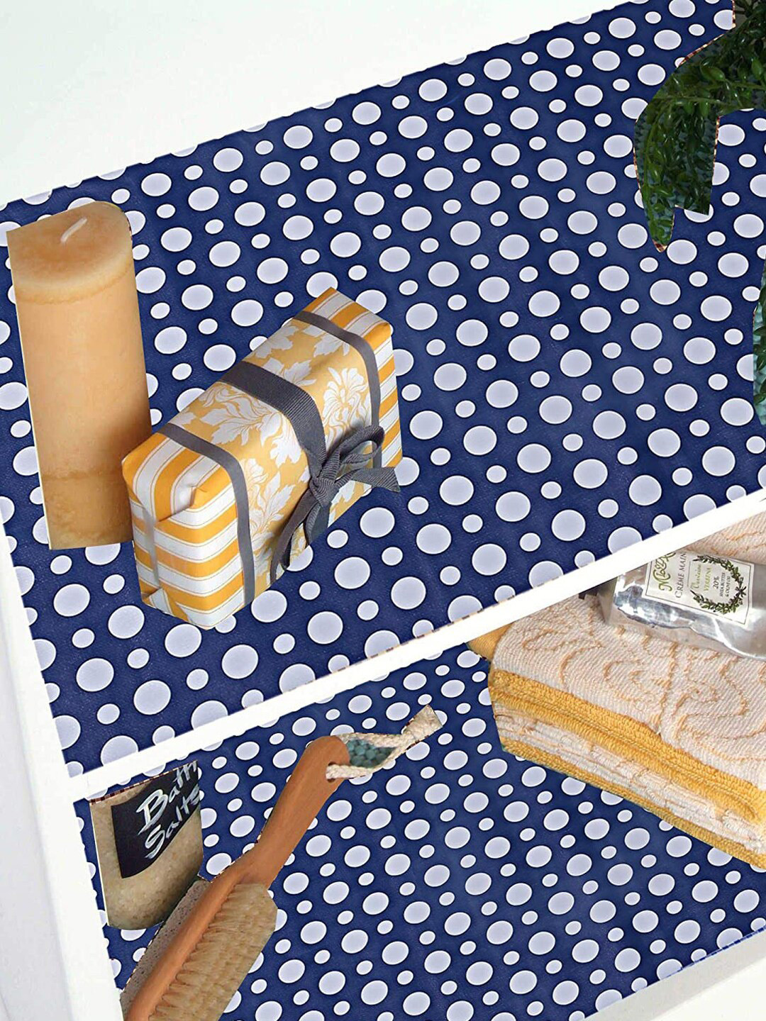 Kuber Industries Blue Printed Shelf Liner Mat