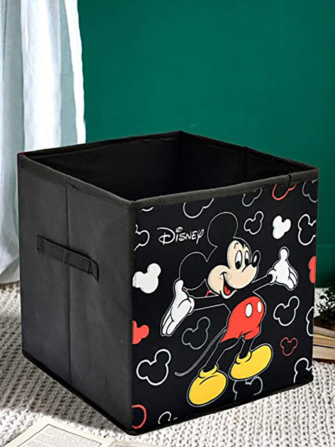 Kuber Industries Set of 2 Black Disney Mickey Mouse Printed Multi-Utility Organizer