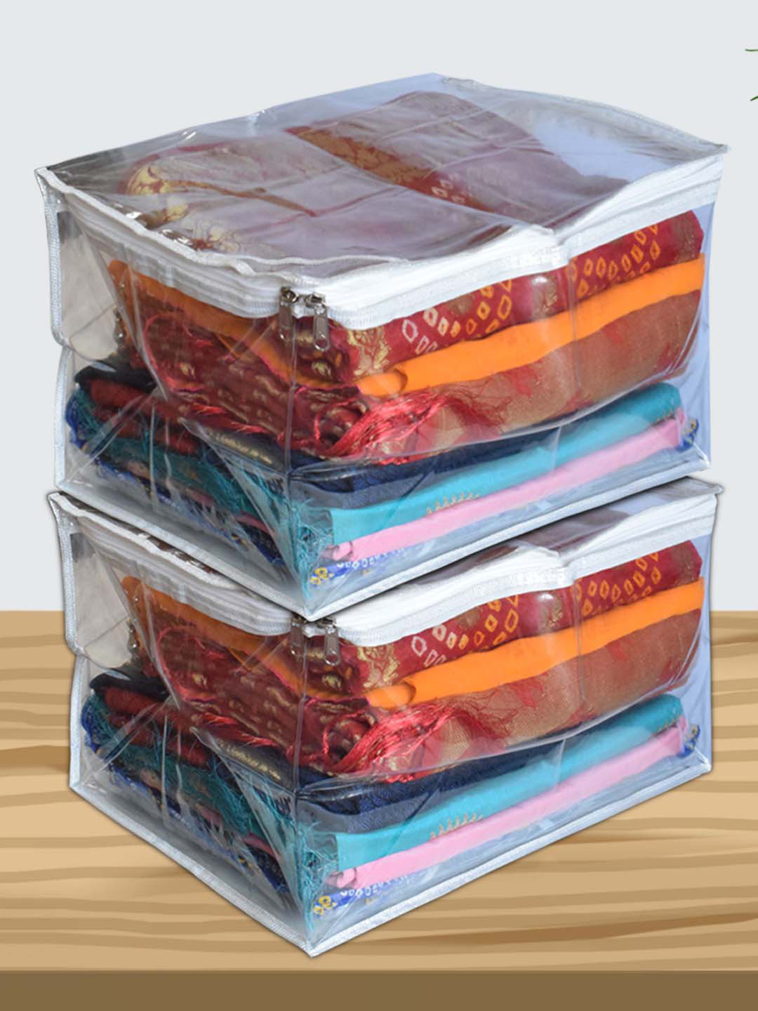 Kuber Industries 2 Pieces Transparent Saree Covers