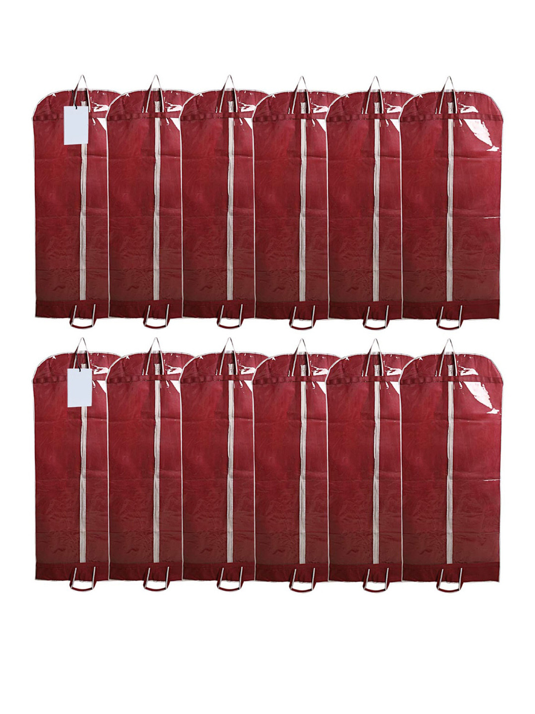 Kuber Industries Maroon 12 Pieces Non-Woven Fabric Foldable Blazer Covers
