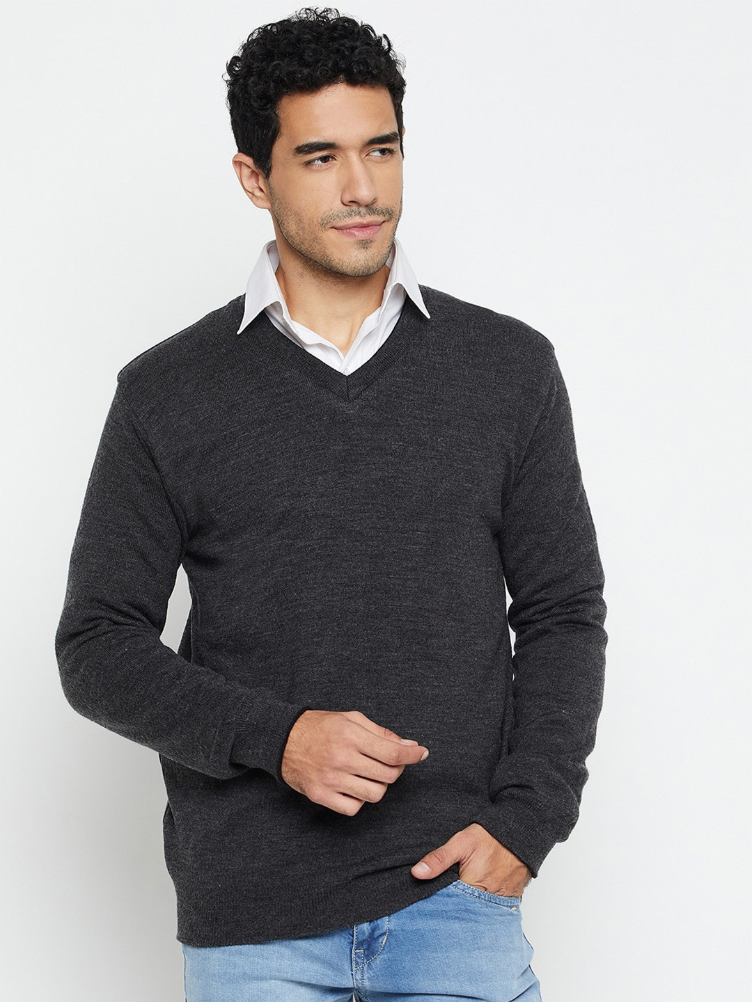Cantabil V-Neck Reversible Acrylic Pullover
