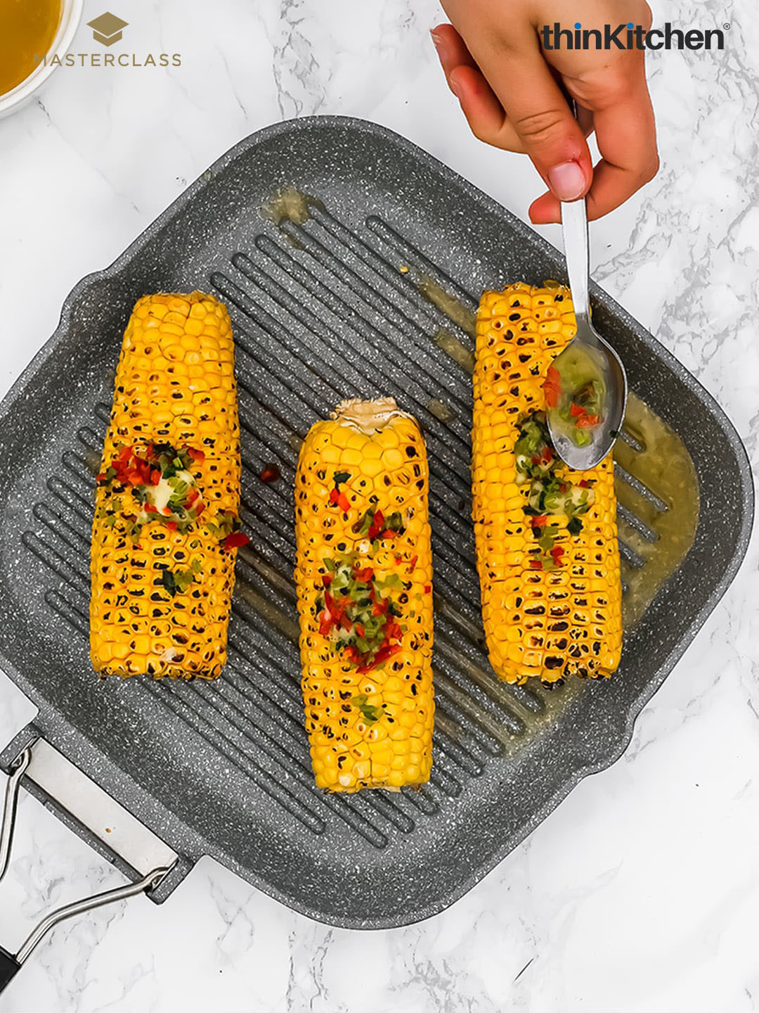 MasterClass Grey Aluminium Grill Pan 24 cm