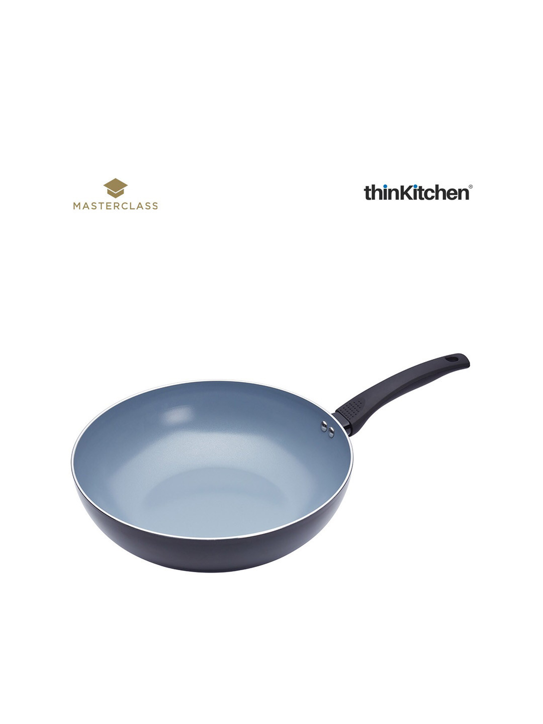MasterClass Grey Carbon Steel Wok 30 cm