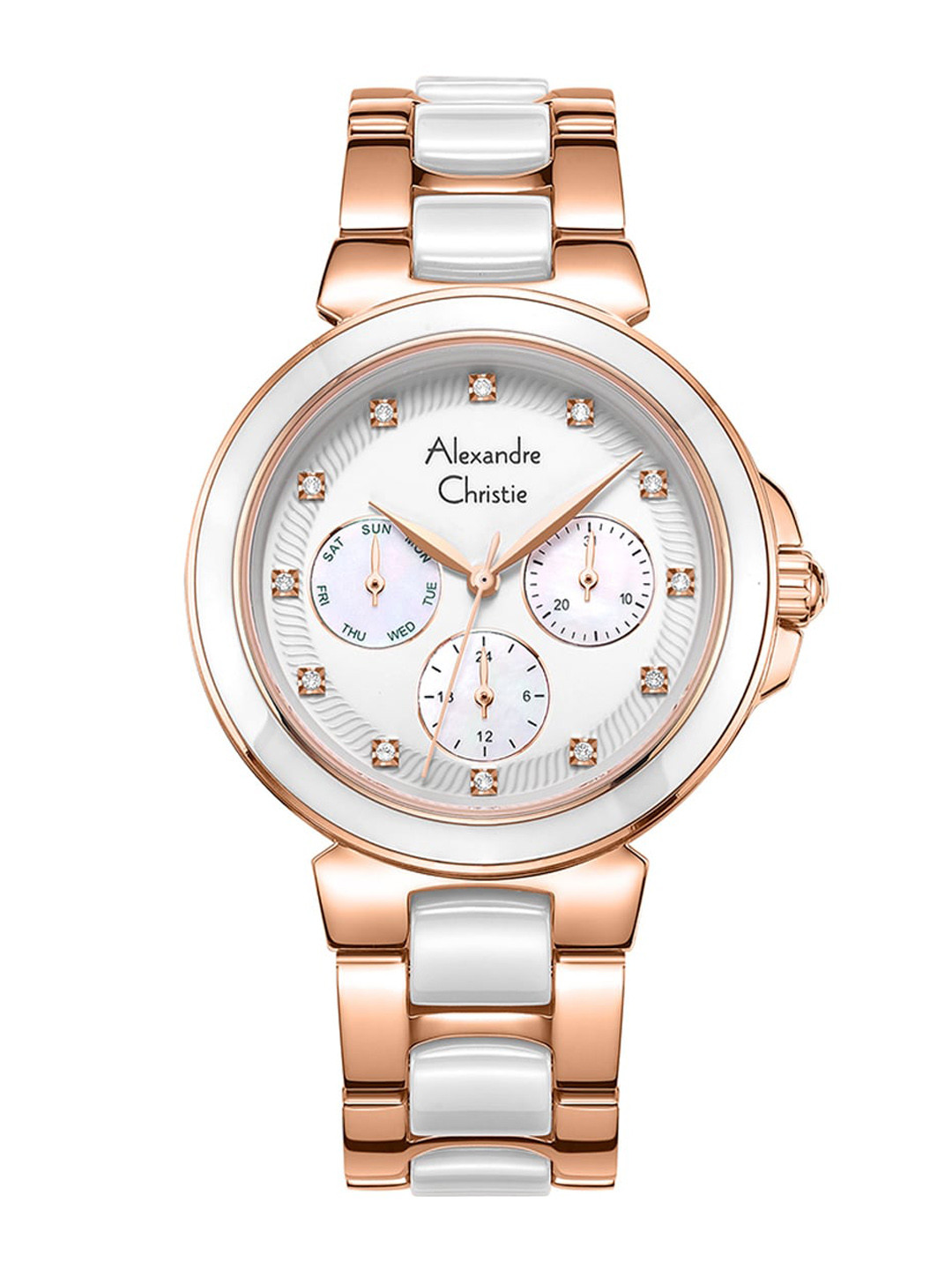 Alexandre Christie Women Stainless Steel Bracelet Style Straps Watch 2B02BFBRGSL