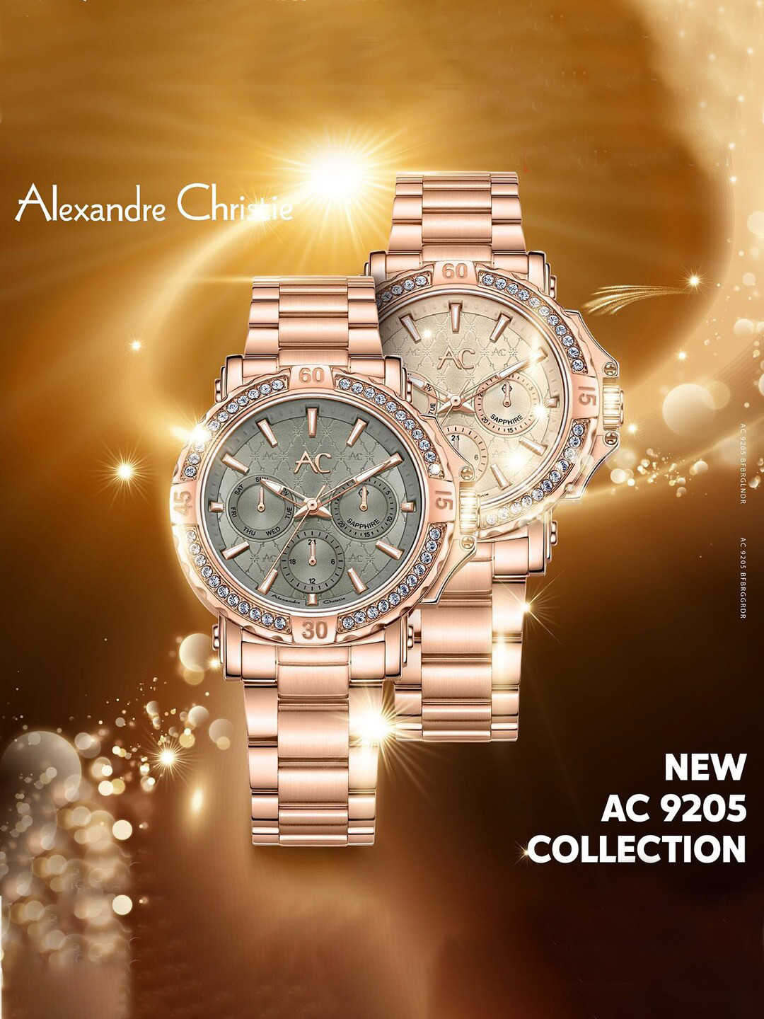 Alexandre Christie Women Embellished Dial & Analogue Watch 9205BFBRGPNDR