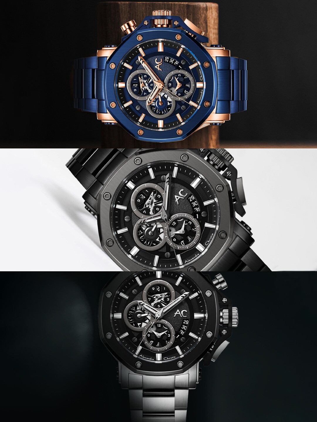 Alexandre Christie Men Water Resistance Chronograph Analogue Watch 9603MCBURBU