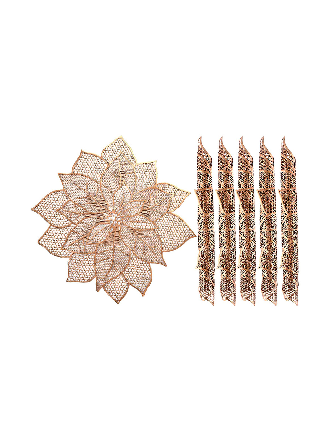 Dakshya Industries Copper 6 Pieces Round Kitchen Table Placemats