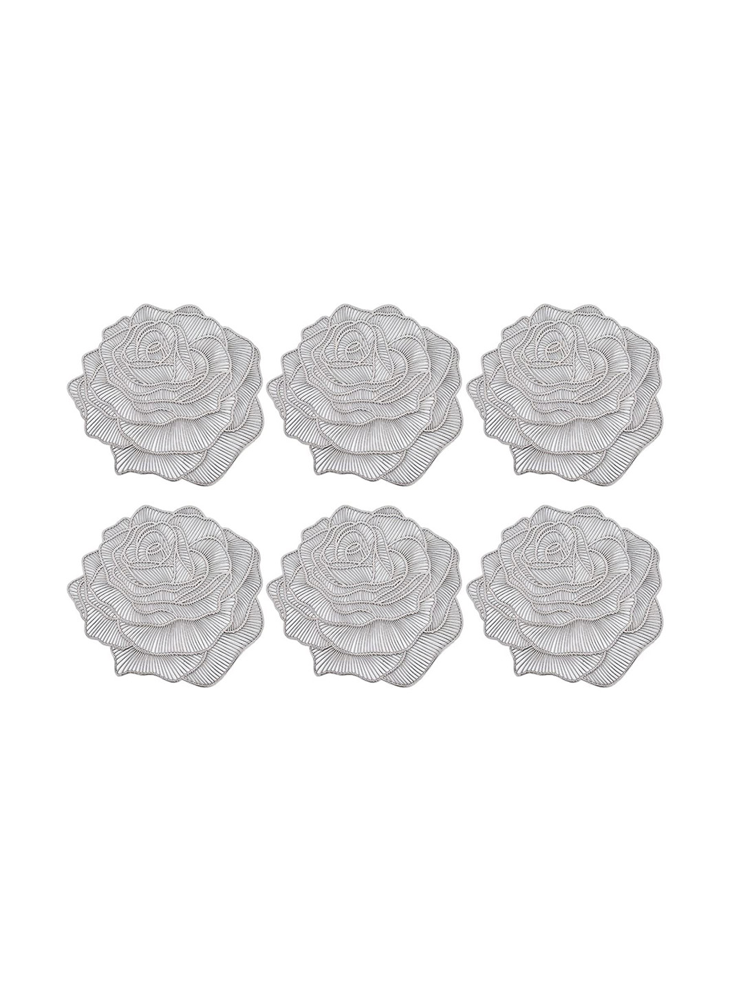Dakshya Industries Grey 6 Pieces Round Kitchen Table Placemats