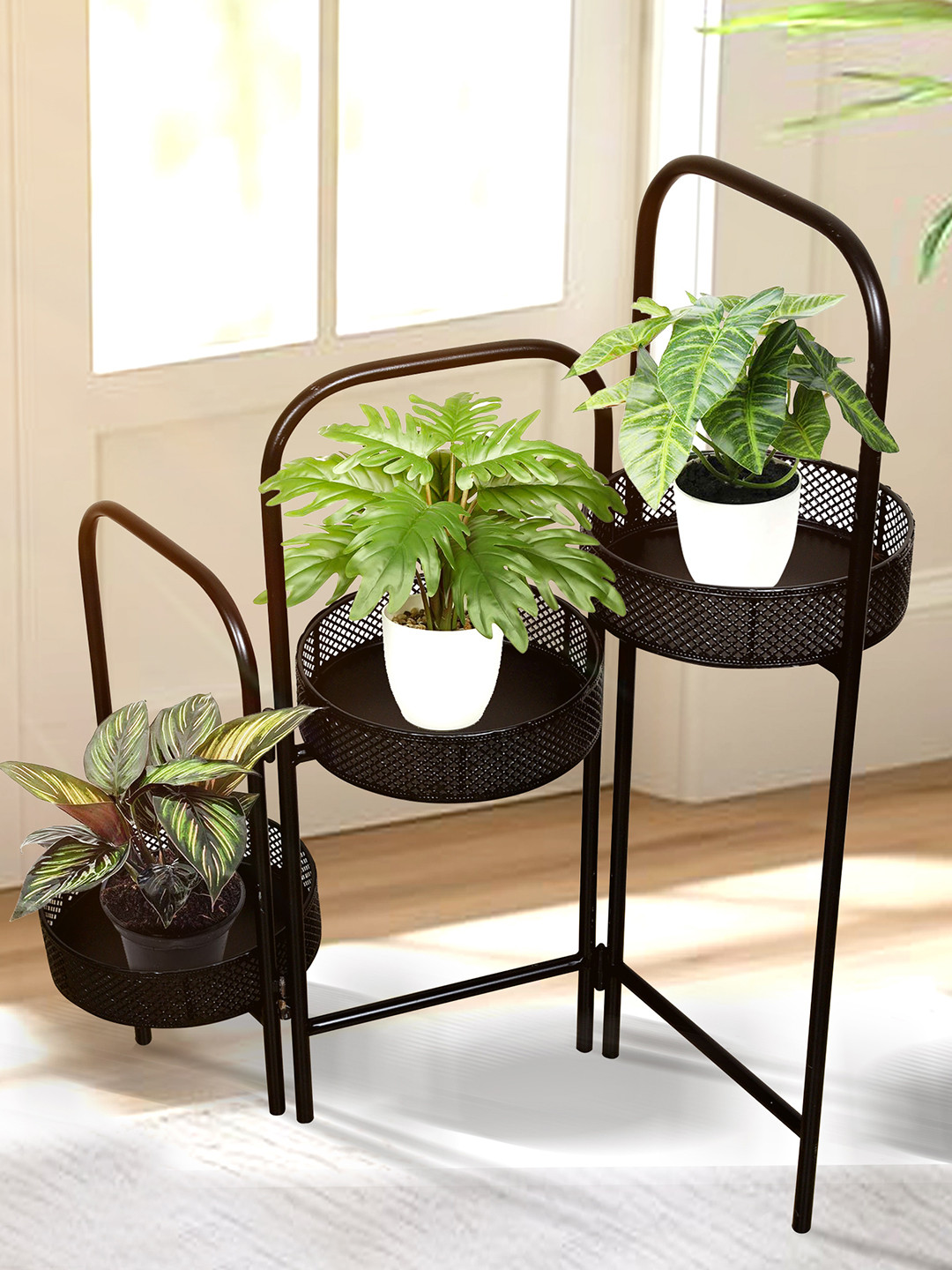 Homesake Black 3Tier Flower Pot Holder Shelf Pot Organizer