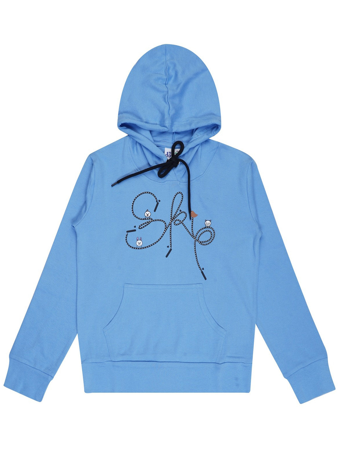 dongli Kids Typography Printed Hooded Pure Cotton Pullover Sweatshirt