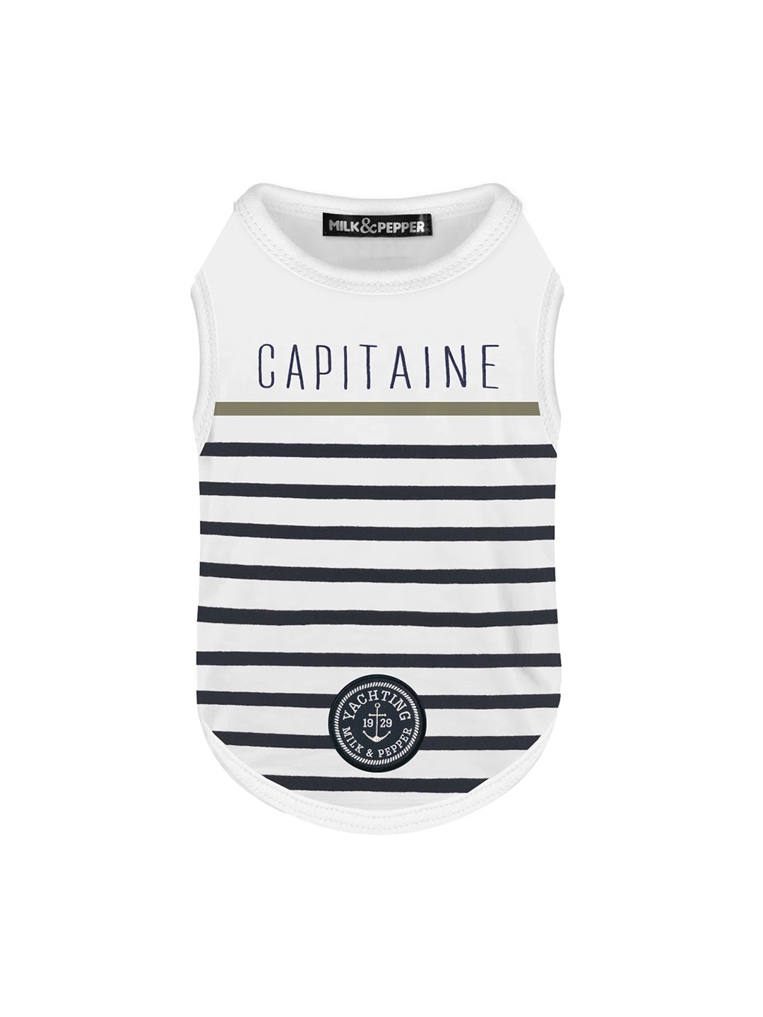 Milk & Pepper Blue & White Brieuc Dog Tshirts