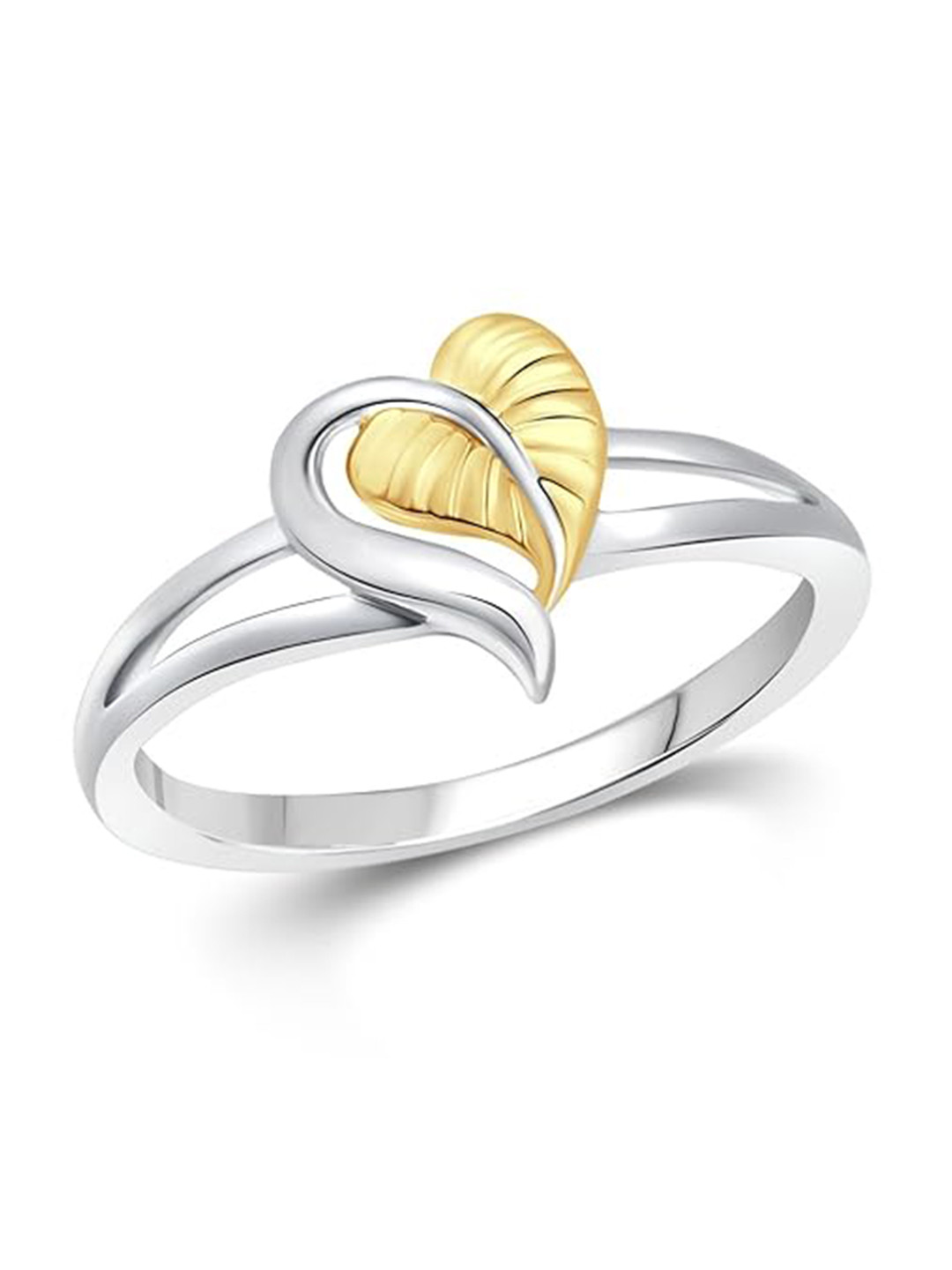 Vighnaharta Rhodium-Plated Leaf Finger Ring