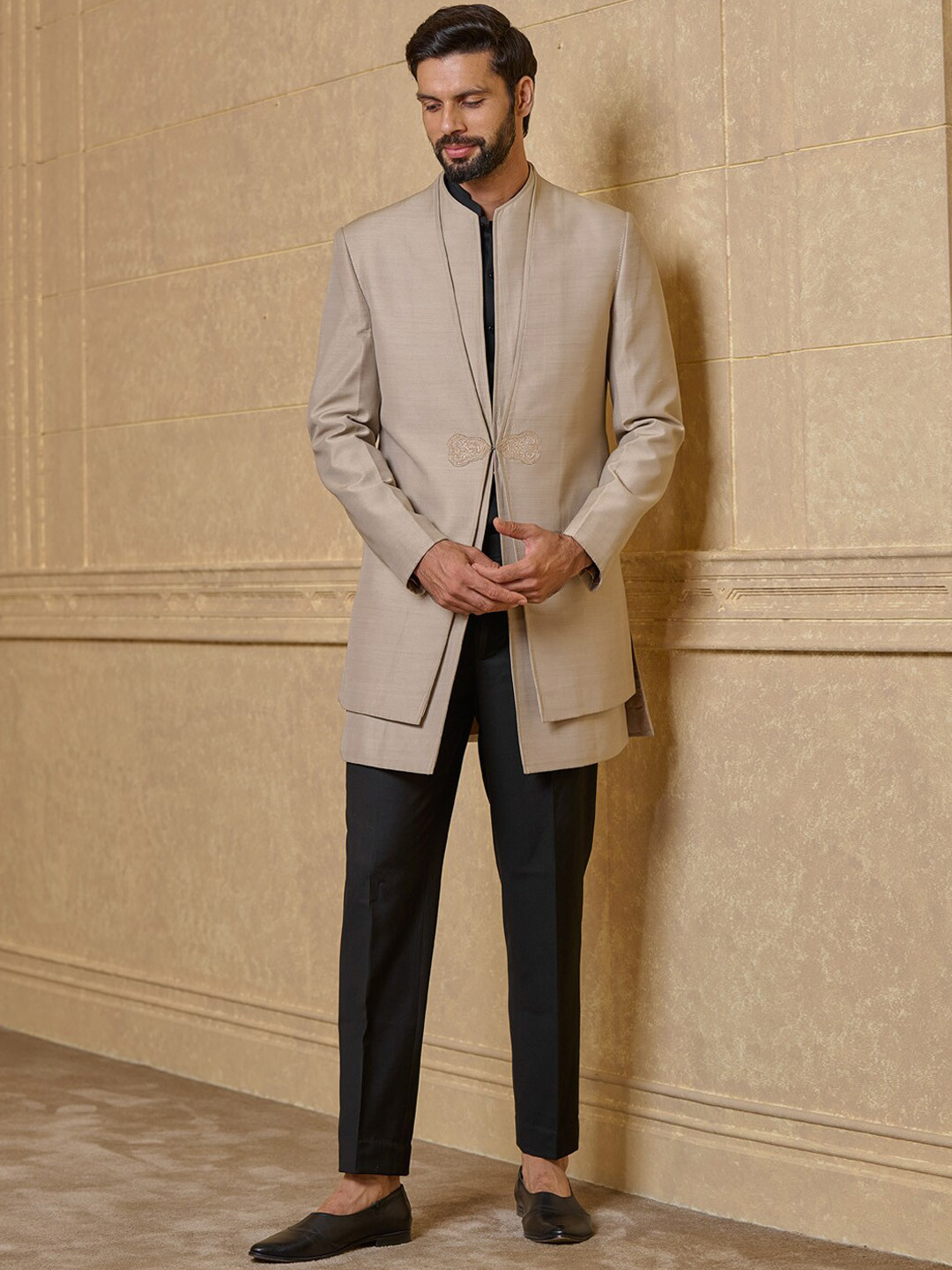 Tasva Band Collar Sherwani Set