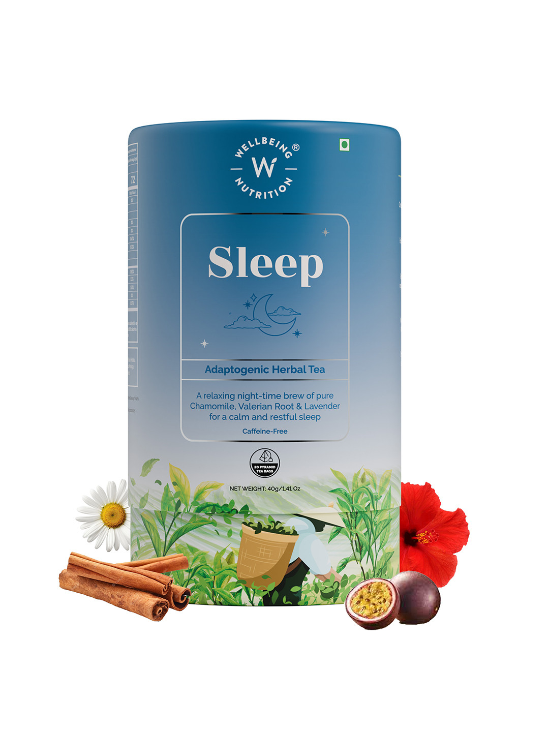 Wellbeing Nutrition Sleep & Stress Relief Adaptogenic Herbal Tea with Melatonin 20Tea Bags