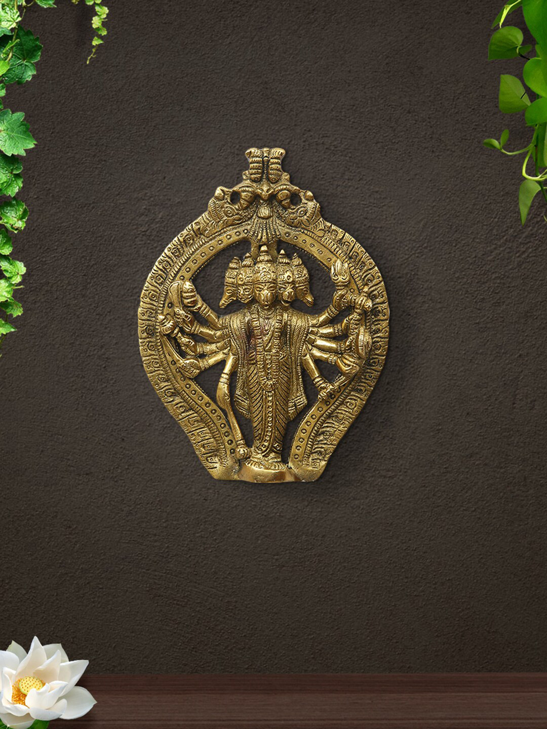 Imli Street Golden Panch Mukhi Hanuman Spiritual Wall Decor