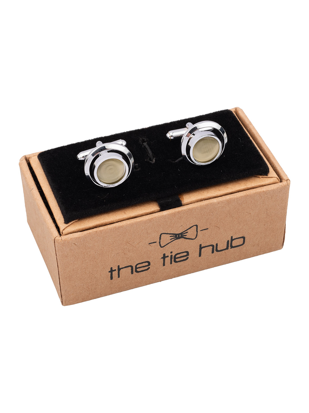 The Tie Hub Rhodium-Plated Brass Cufflink