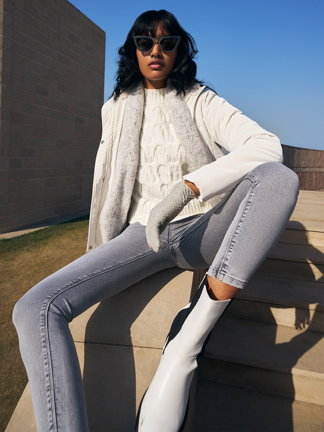 Crimsoune Club Cable Knit Mock Neck Pullover