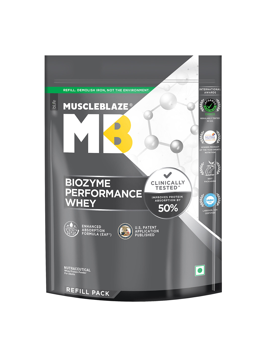 MuscleBlaze Biozyme Performance Magical Mango Whey Protein Powder 1kg