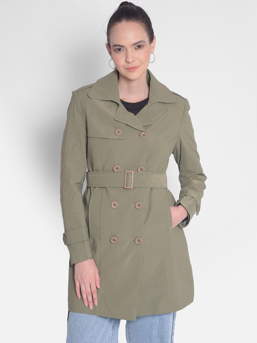 Crimsoune Club Double Breasted Notched Lapel Collar Overcoat