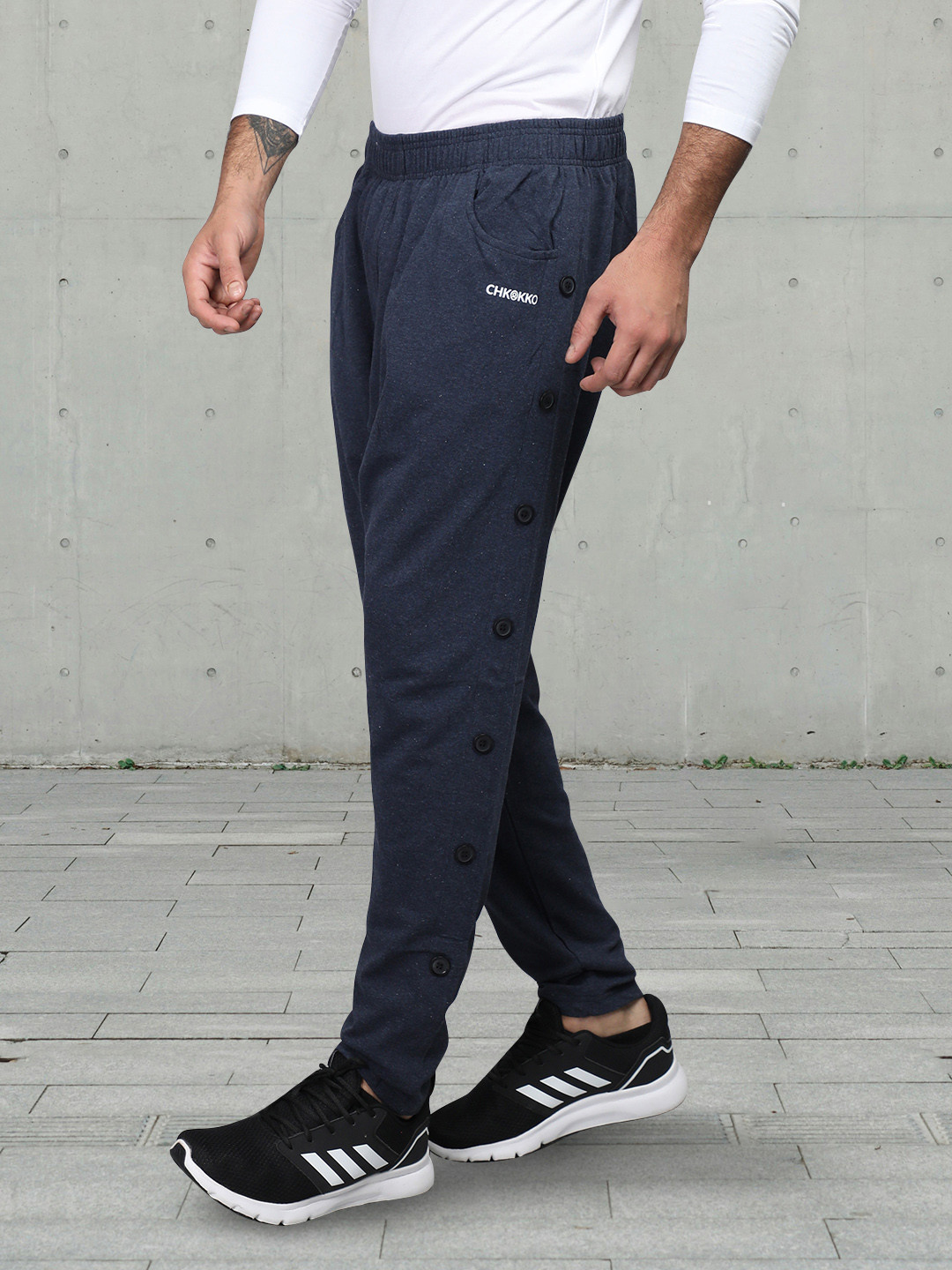 CHKOKKO Men Side Button Sports Track Pants