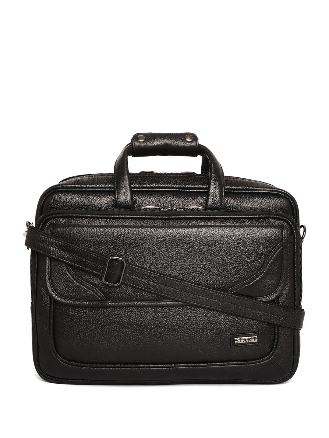 Stamp Unisex Leather Laptop Bag Up to 17 inch