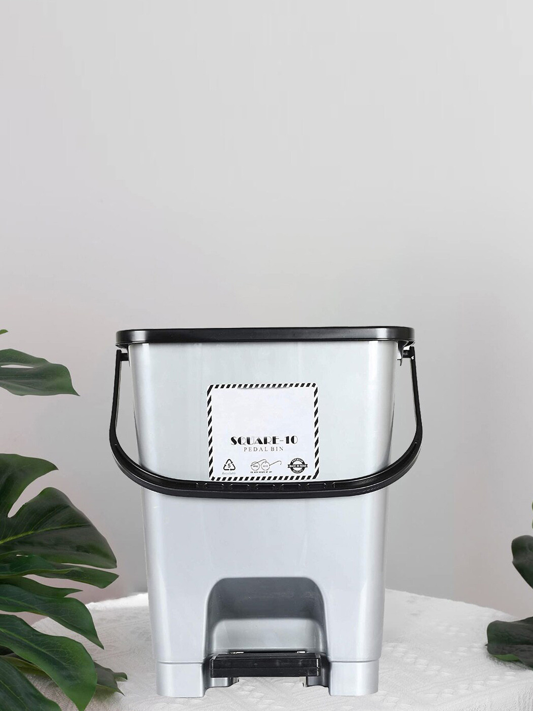 Kuber Industries Grey 3 Pieces Pedal Dustbins 10 L Each