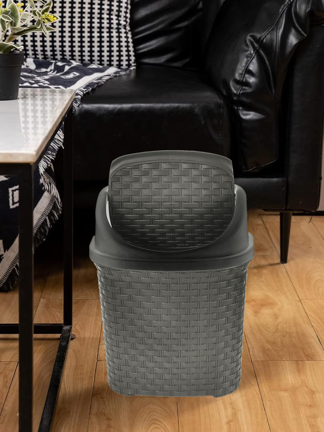 Kuber Industries Grey Swing Dustbins 7 L