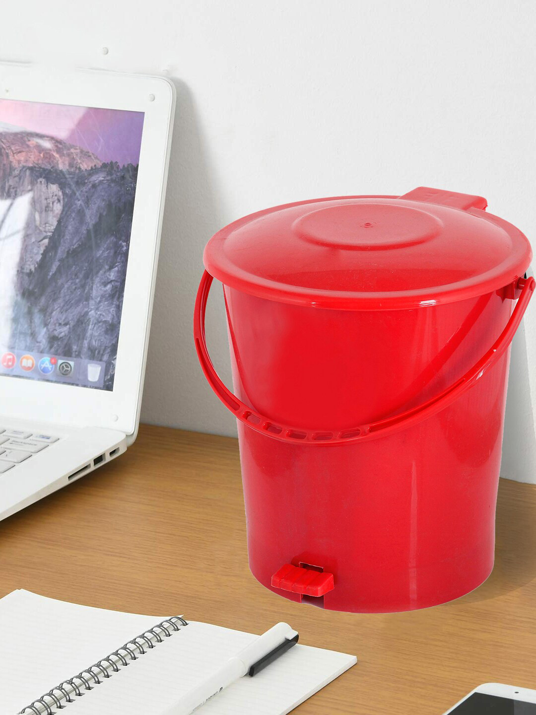 Kuber Industries Red Pedal Dustbins - 10L