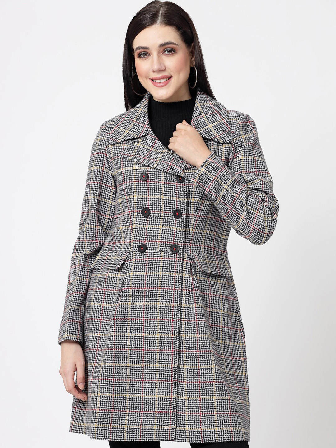 Owncraft Checked Singel-Breasted Overcoat