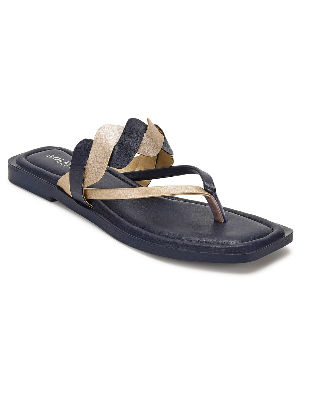 Paragon Women Anti-Skid Sole & Sturdy Construction Colourblocked T-Strap Flats