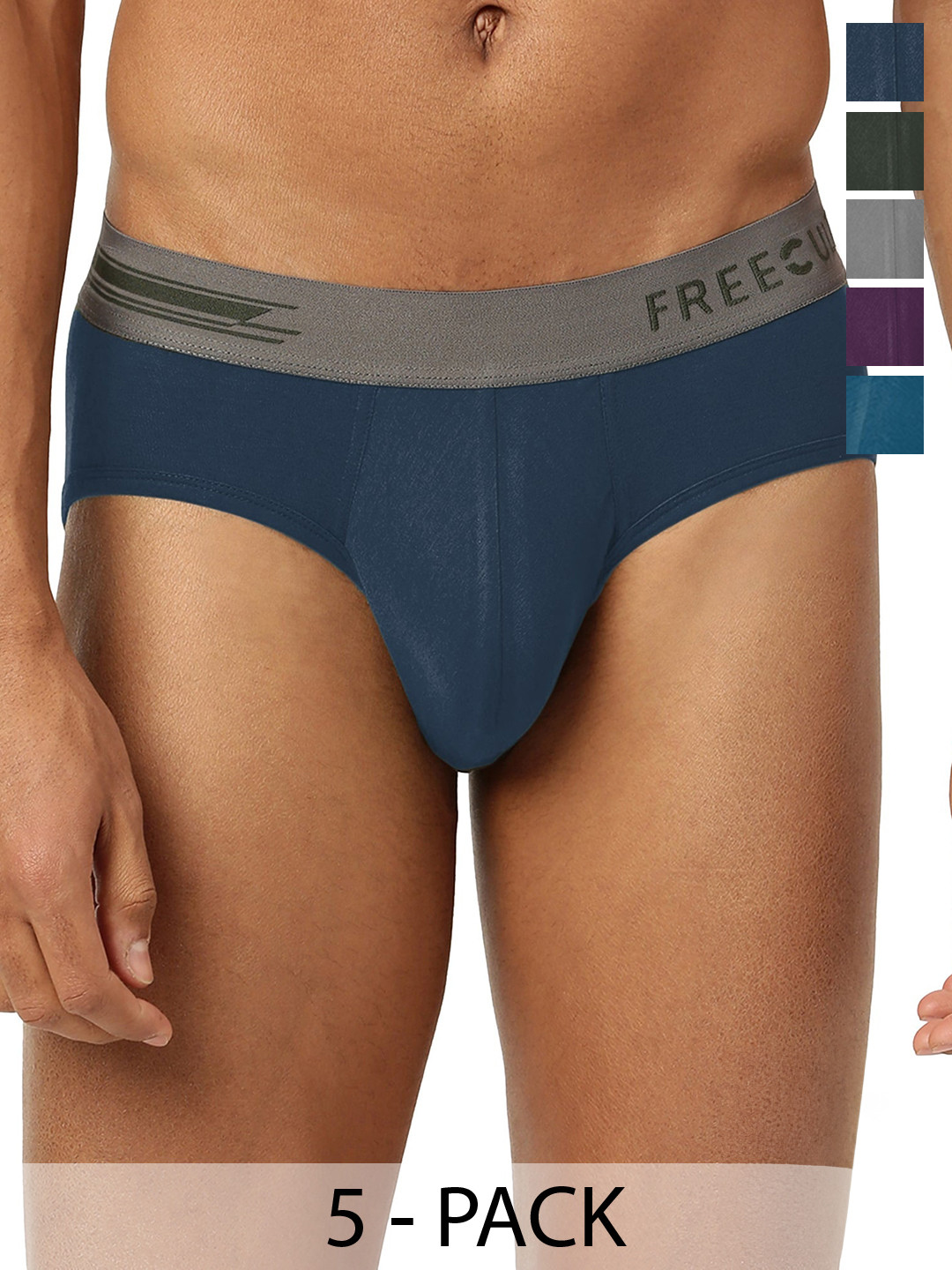 FREECULTR Pack Of 5 Anti Microbial MidRise Model Briefs